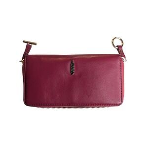 Hobo Burgundy‎ Leather Wallet Clutch Zip Around Snap Closure